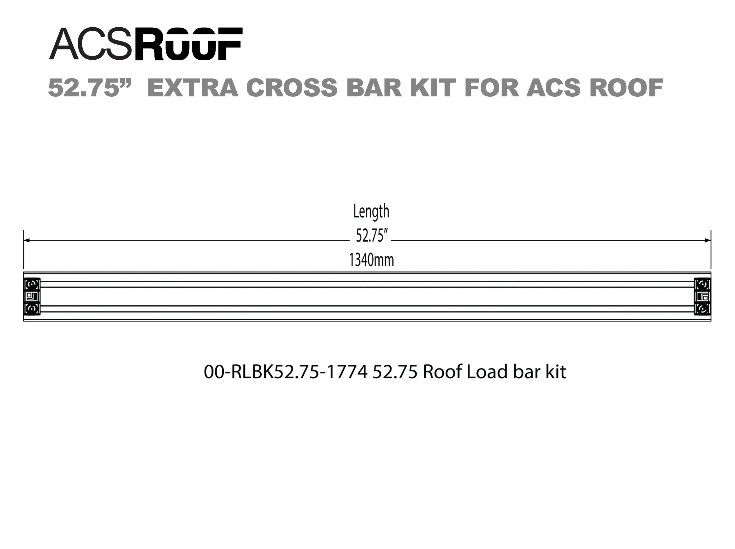DIAGRAM OF ACS ROOF CROSS BAR AND MEASUREMENTS