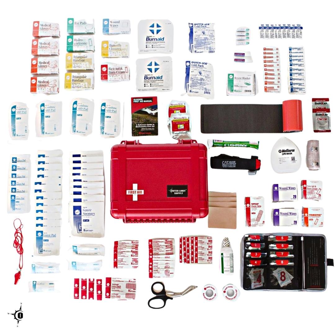 Outer Limit Supply Waterproof 6500 Series first aid kit, kit contents