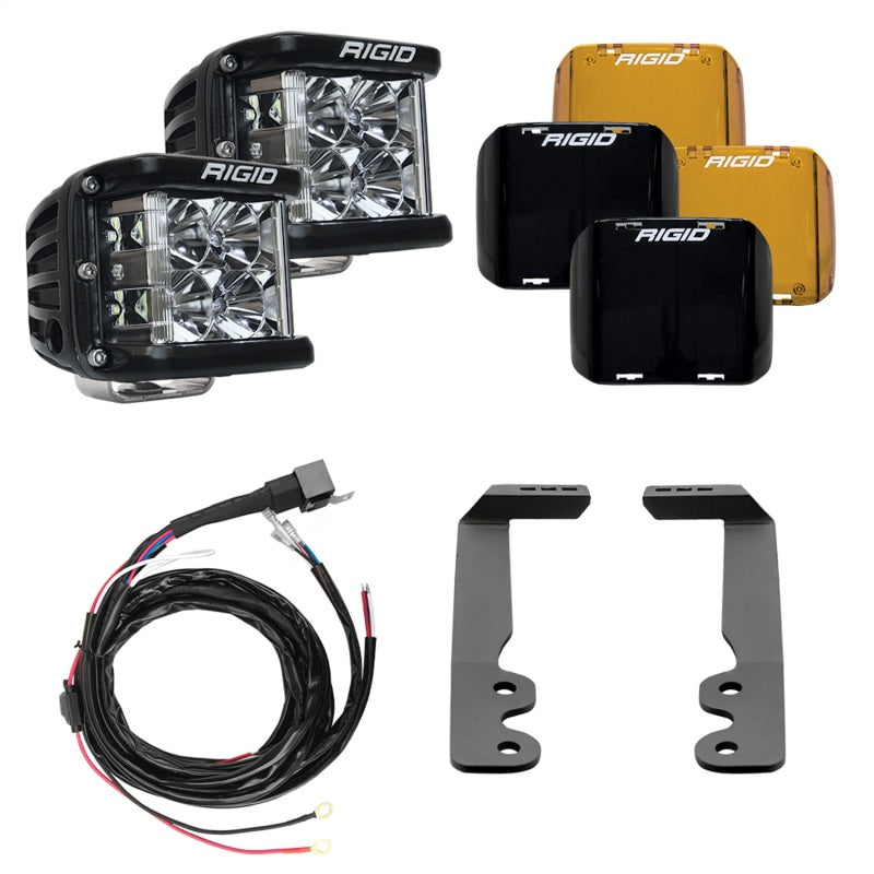 Rigid D-SS LED pod mounted in the A-pillar bracket on a 2022+ Toyota Tundra