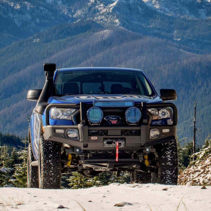 ARB Summit bull bar light and antenna tab detail