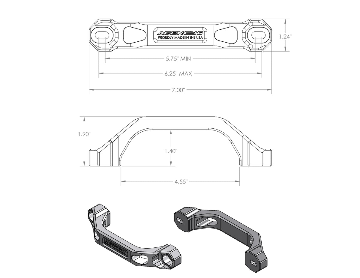 Agency 6 6" Billet Grab Handles - Pair