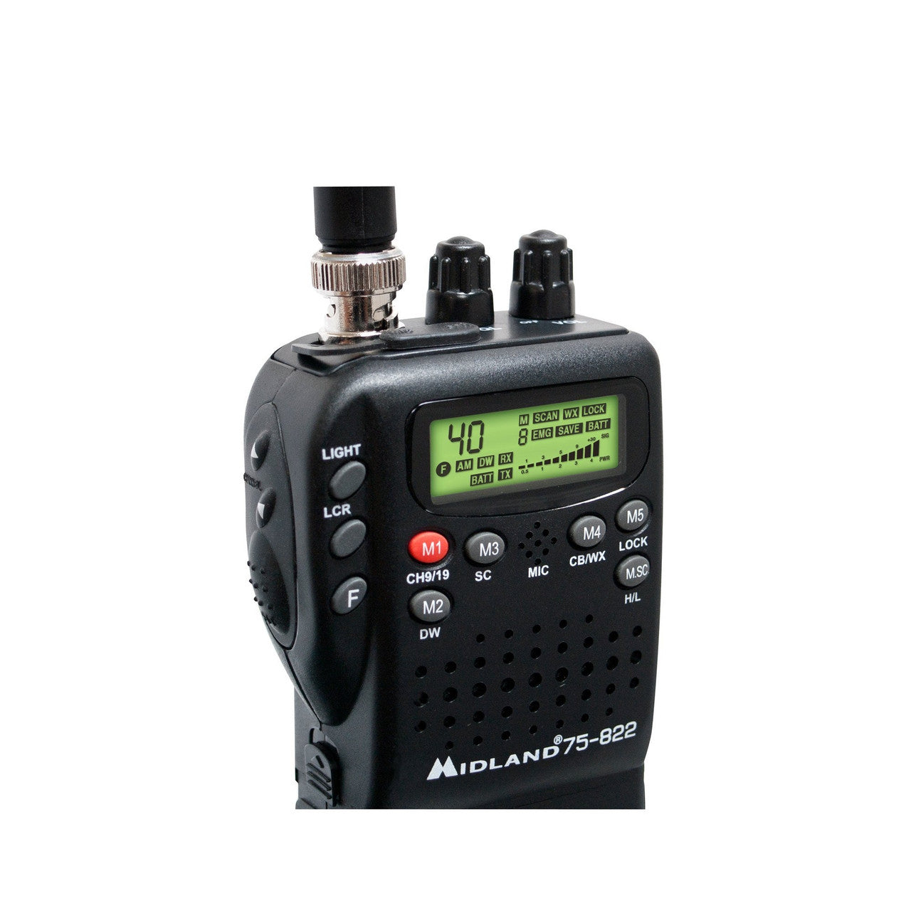 Midland 75-822 2-in-1 handheld and mobile CB radio, mobile adapter