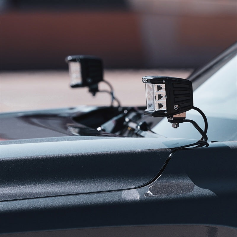 Rigid Industries A-pillar bracket holding a pod light on a Toyota Tundra