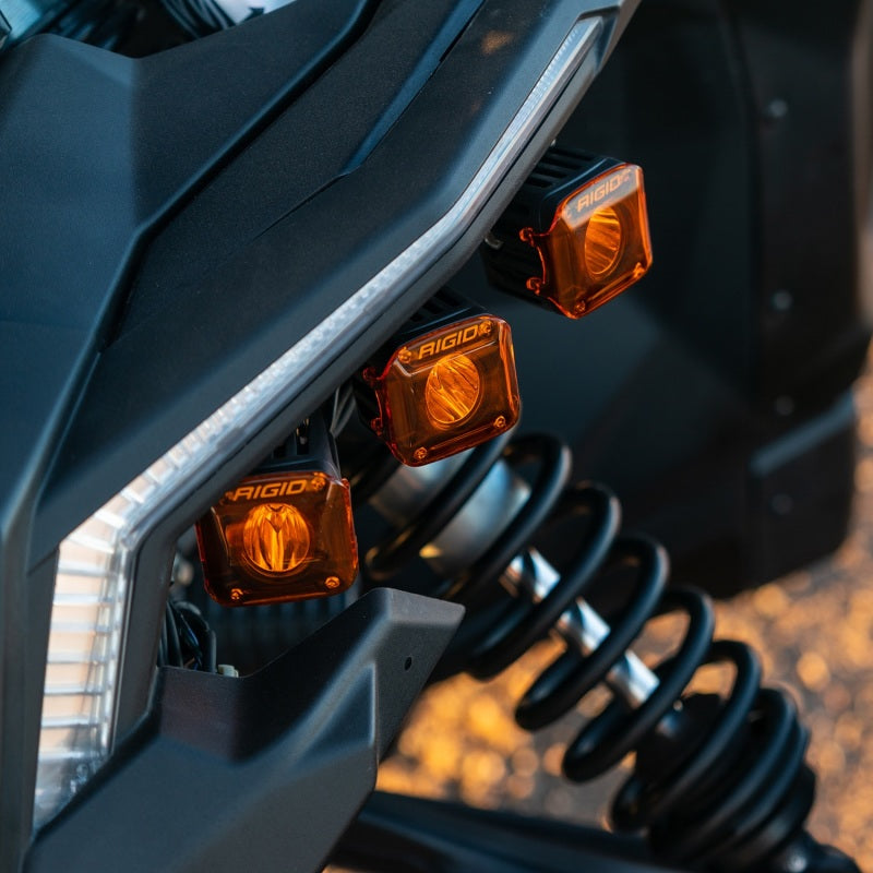 Rigid Revolve pod with amber backlighting on Can-Am Maverick X3