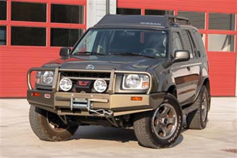 ARB Frontier and Xterra winch bar side profile showing upswept wing