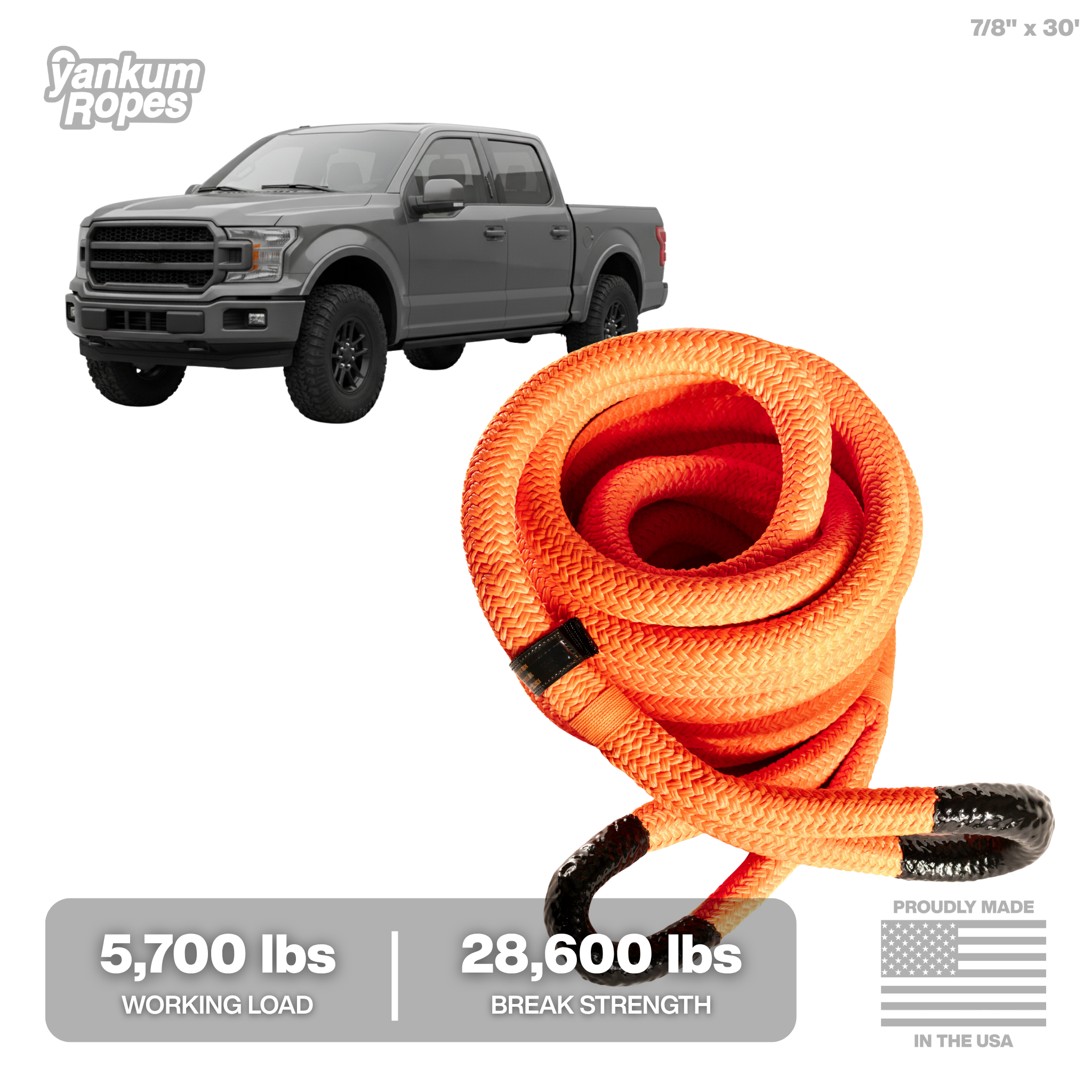 Hi-Vis Kinetic Recovery Rope