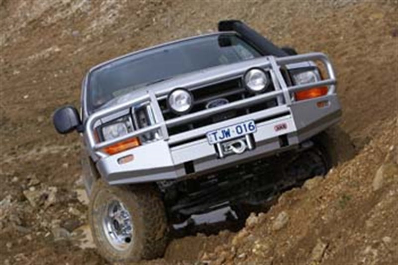 ARB F-250 F-350 bull bar side profile showing upswept wing
