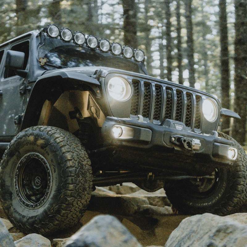 KC HiLiTES FLEX ERA 3 Dual Mode SAE Fog Lights - 2-Light Master Kit for Jeep JK/JL/JT Steel Bumpers, detail view