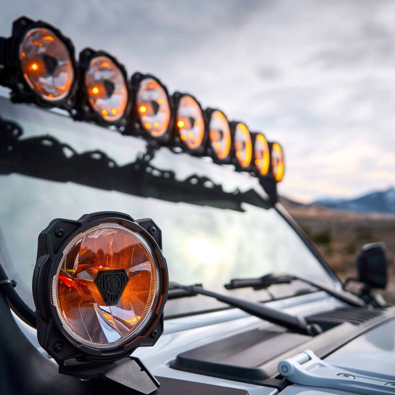 KC HiLiTES Gravity Titan LED 6in Single Light - Wide-40 Beam, side view