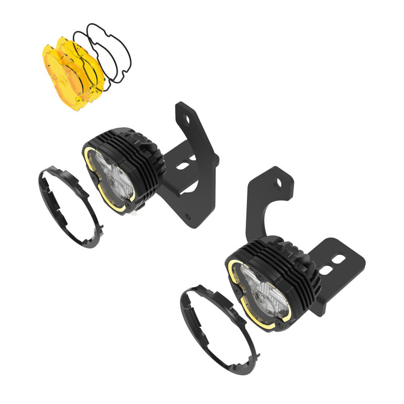 KC HiLiTES FLEX ERA 3 Dual Mode SAE Fog Lights - 2-Light Master Kit for Jeep JK/JL/JT Steel Bumpers, detail view
