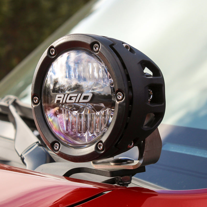 Rigid 4Runner A-pillar kit shown with black and transparent amber light covers