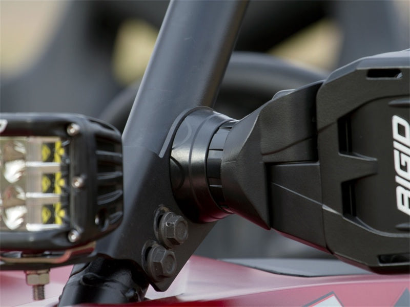 Rigid Reflect A-pillar mount installed on a Polaris RZR Turbo pillar