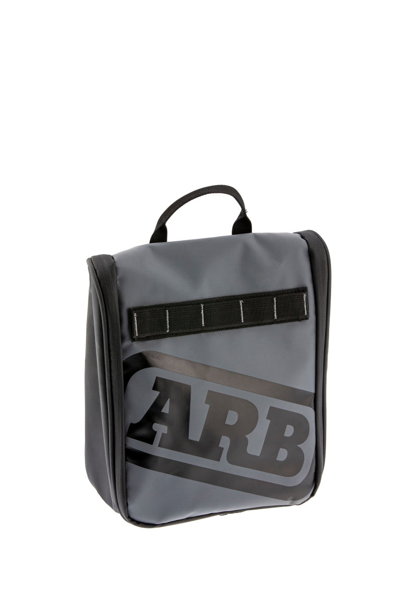 ARB Toiletries Bag opened flat showing mesh storage pockets