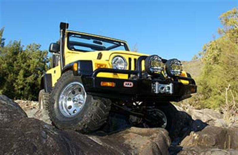 ARB Jeep Wrangler TJ bull bar — fitted to Jeep, angled view