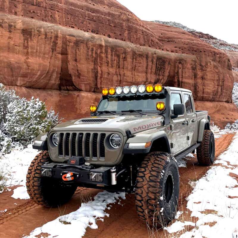 KC HiLiTES Overhead Mount Bracket Set for 50 in. Light Bar - Jeep Wrangler 392 / Gladiator Mojave 2021-2023 (Pair), close-up
