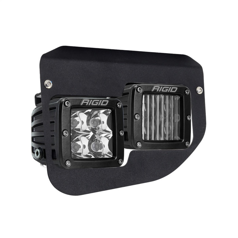 Rigid D-Series SAE and Spot LED fog lights fitted in 2020+ Ford Super Duty bumper
