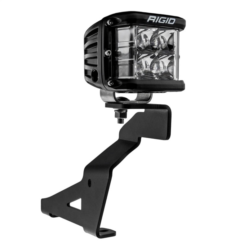 Rigid D-SS LED pods mounted to a 2021+ Ford F-150 A-pillar bracket