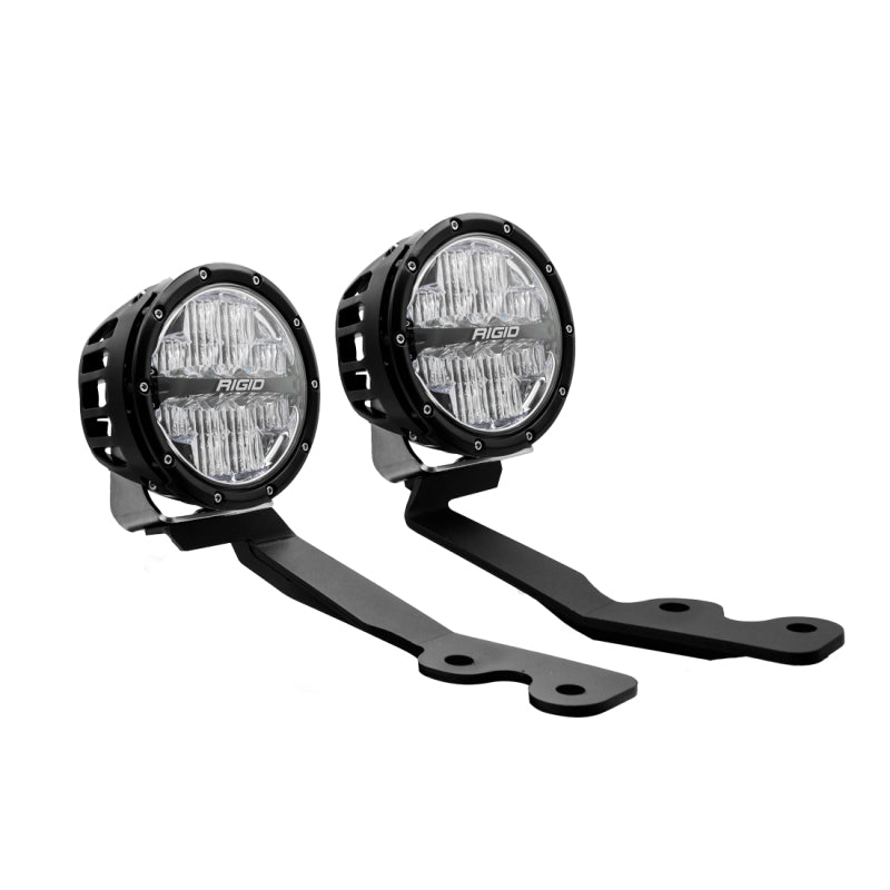 Rigid 360-Series light with amber backlighting mounted on a Toyota Tundra A-Pillar