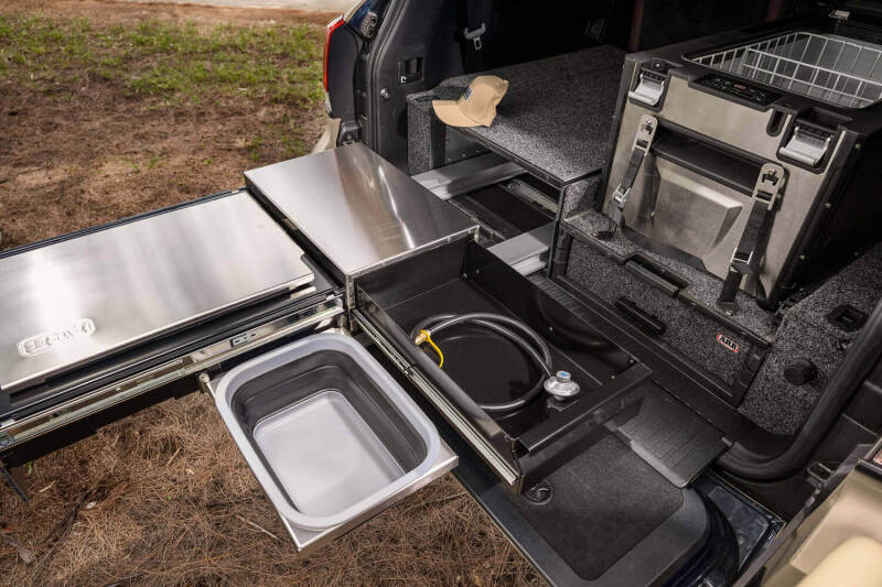 ARB Slide Kitchen Drawer two-burner propane stove detail