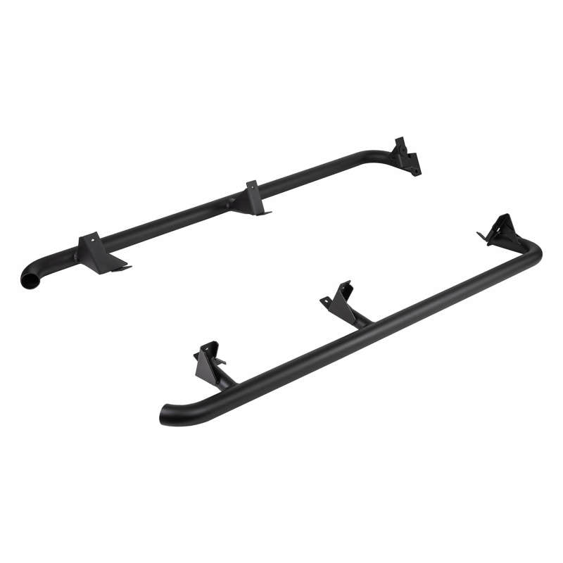 Close-up of ARB rock slider chassis mounting brackets and 60.3mm steel tube