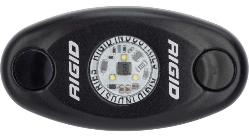 Rigid Industries A-Series amber low-power LED accessory light, black housing — view 1