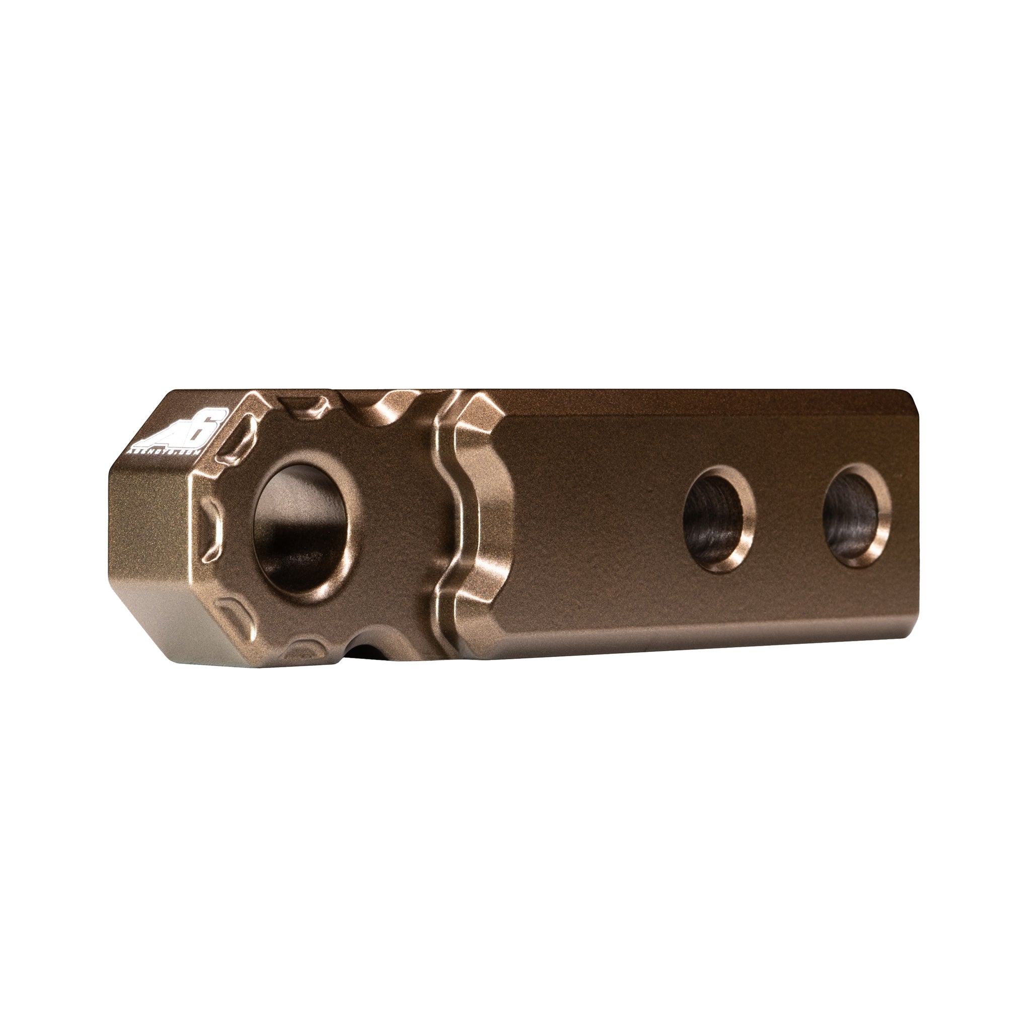 Bronze Agency 6 hitch shackle block, quarter side view