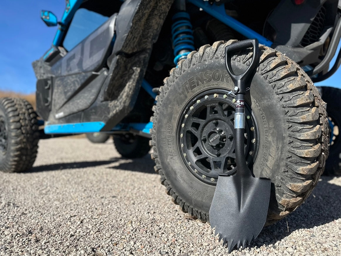 Krazy Beaver Mini Shovel with guard (Textured Black Head / Black Handle # 45641) Recovery Gear, Camping gear, Shovel, Camping Krazy Beaver Tools- Overland Kitted