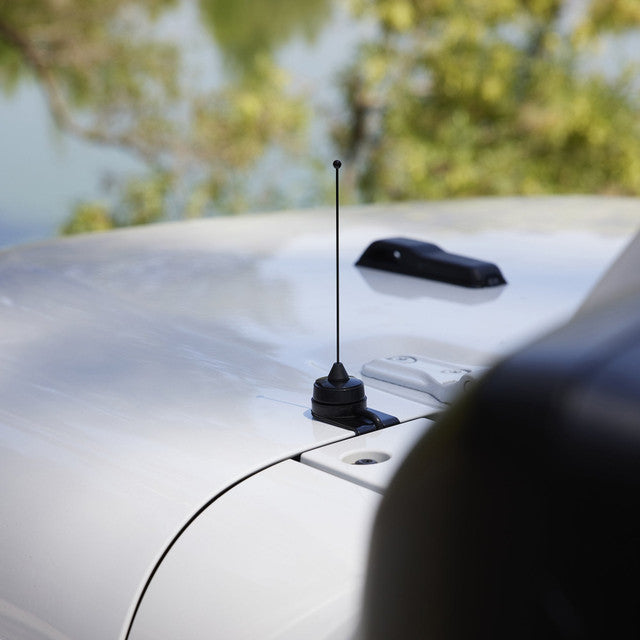 Midland MXTA27 trunk-lip antenna mount with cable, detail view