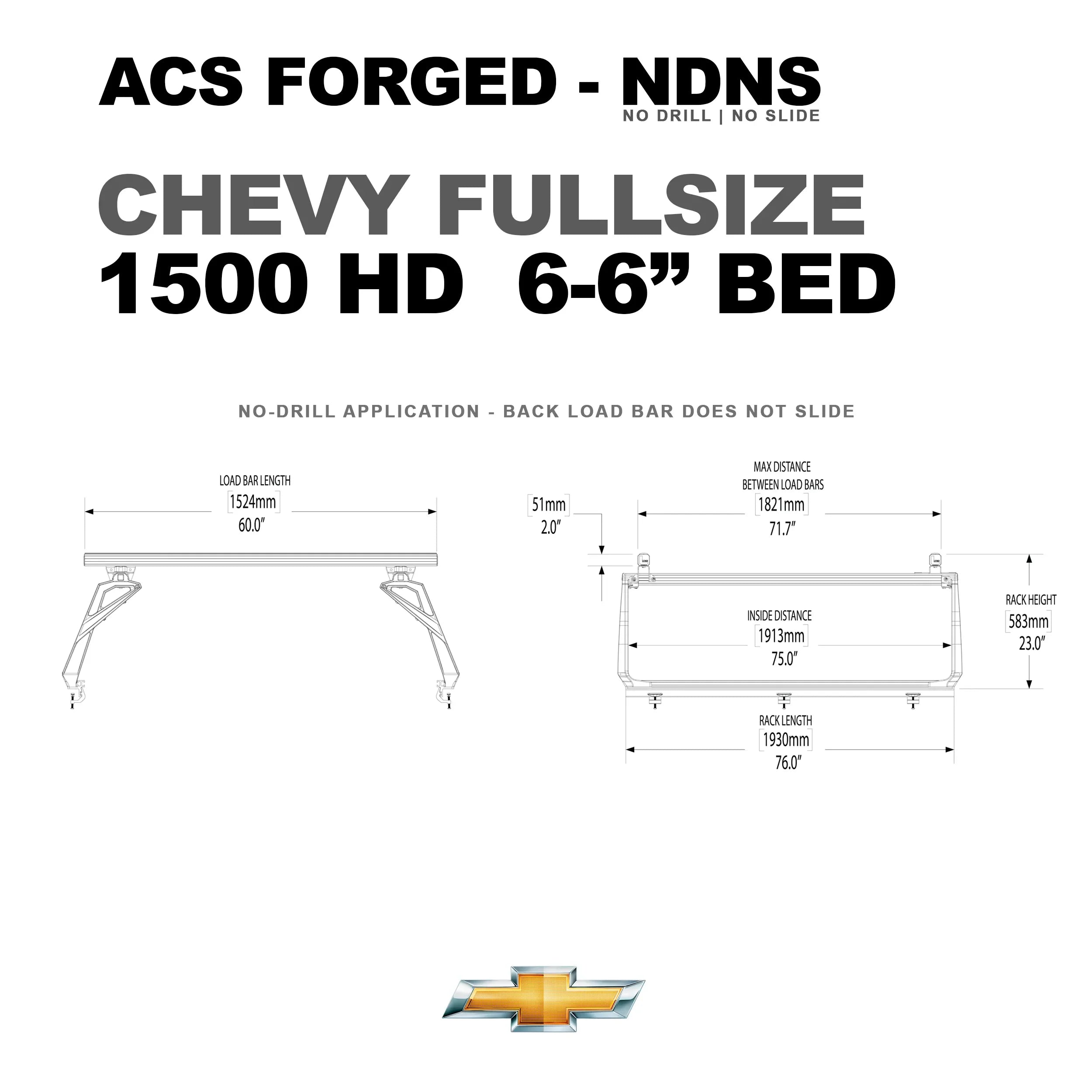 Chevrolet Active Cargo System Bed Rack - FORGED NO DRILL