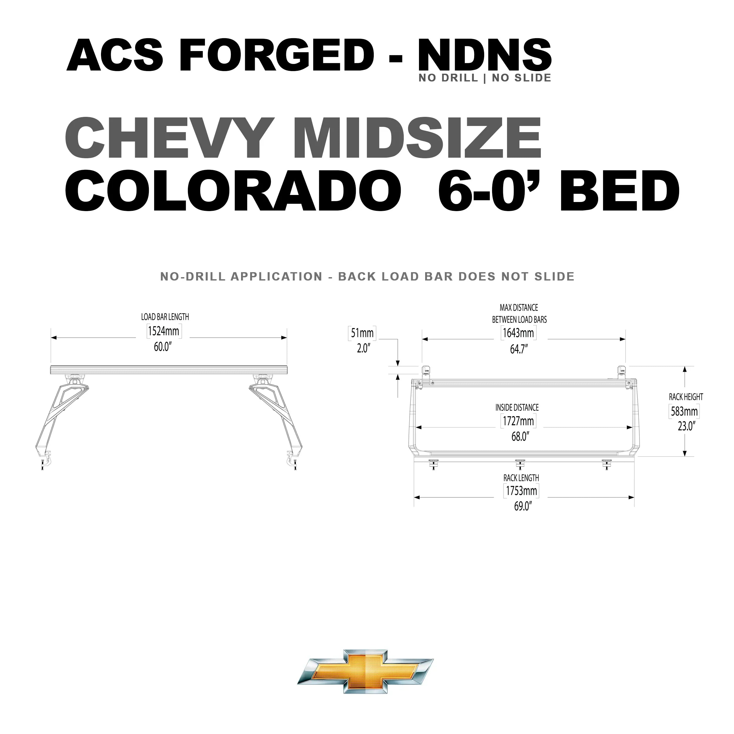 Chevrolet Active Cargo System Bed Rack - FORGED NO DRILL