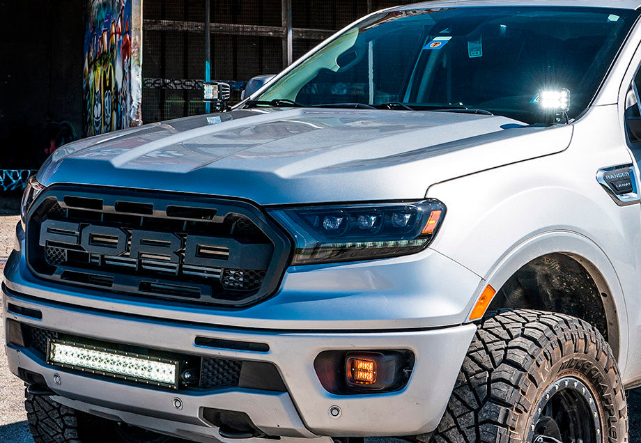 Low Profile Ditch Light Brackets Kit Fits 2019-2022 Ford Ranger