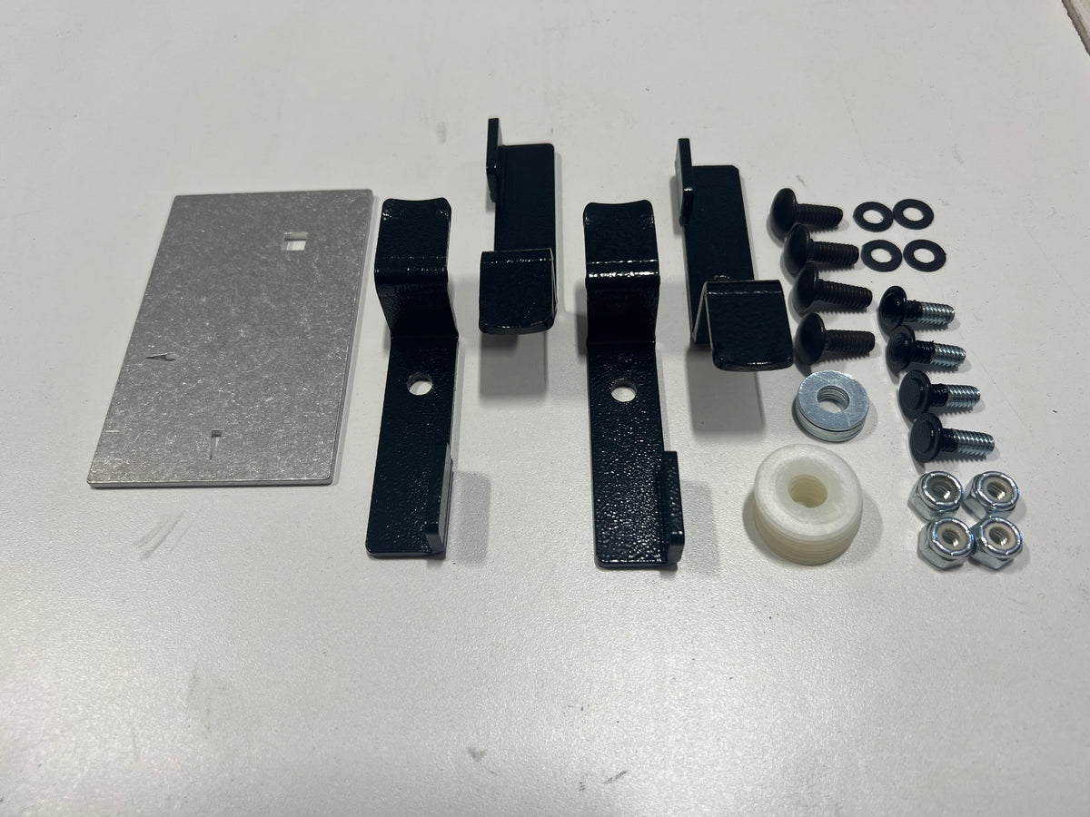 Bronco spin lever retro kit: drilling template, lever brackets, bolts, washers and spacer