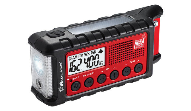 Midland ER310 emergency crank weather radio, detail view