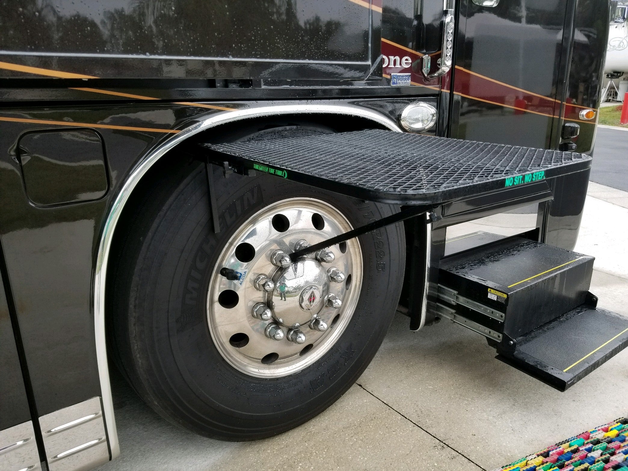 Large Aluminum Camping Table Large Aluminum Tail Gater Tire Table- Overland Kitted
