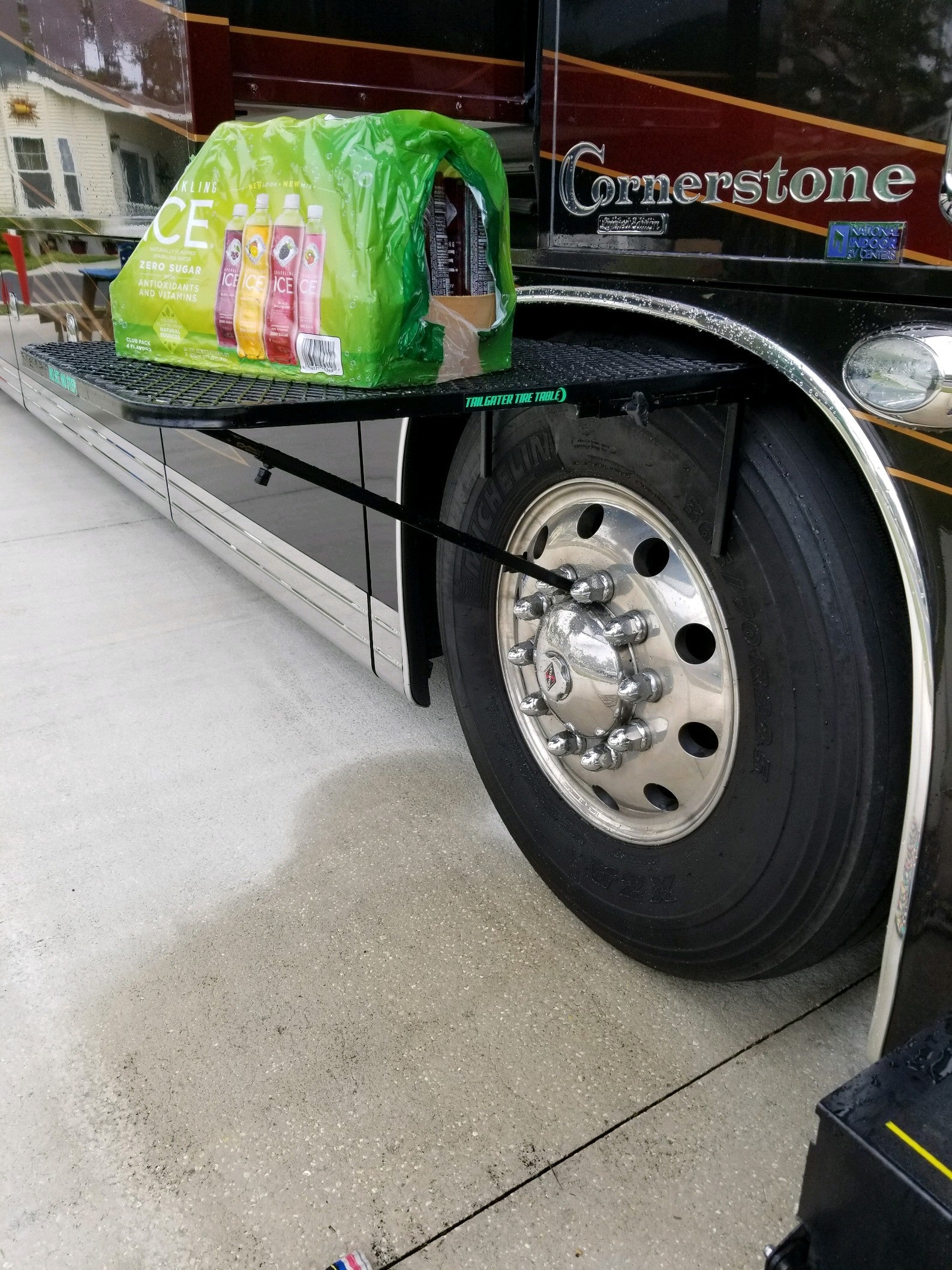 Large Steel Camping Table Large Steel Tail Gater Tire Table- Overland Kitted