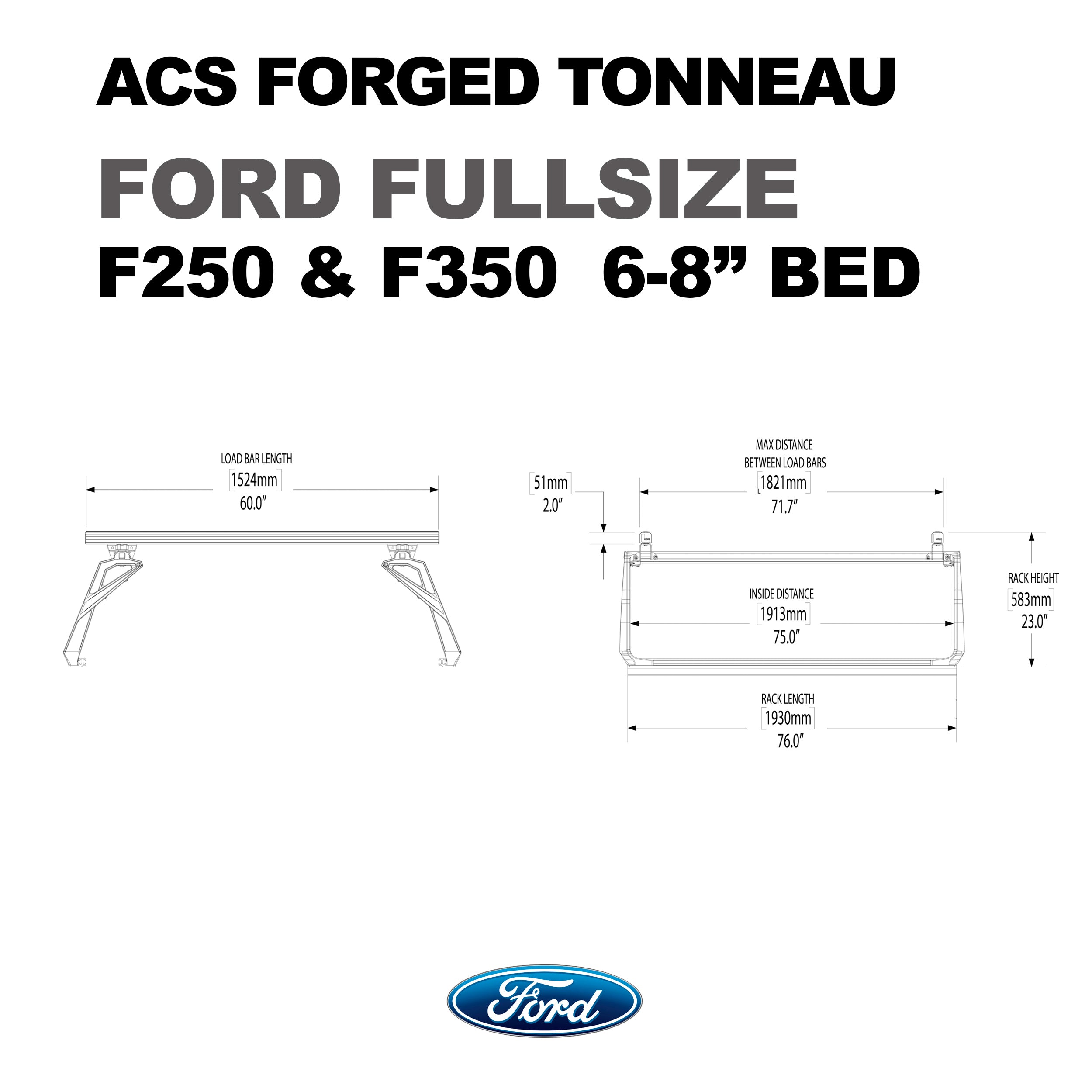 ACS FORGED TONNEAU - RACK ONLY - Ford