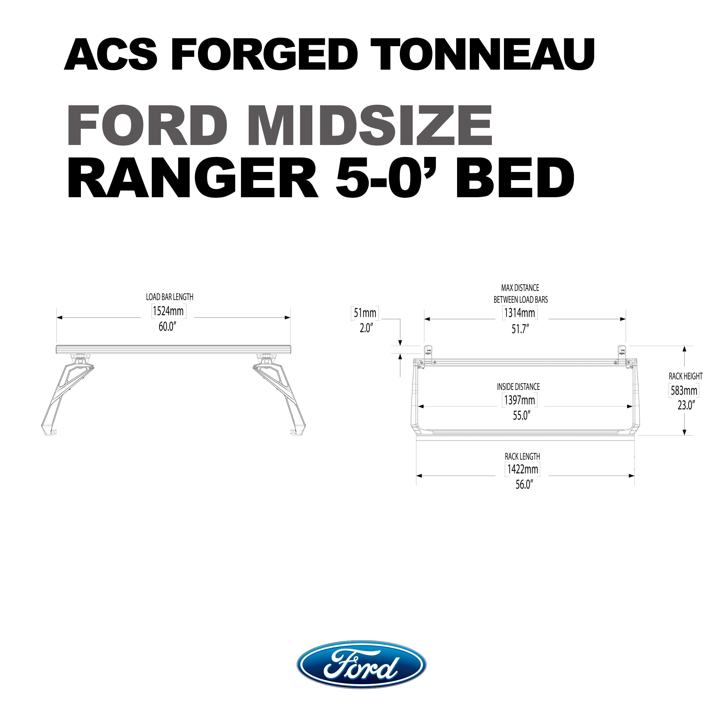 ACS FORGED TONNEAU - RACK ONLY - Ford