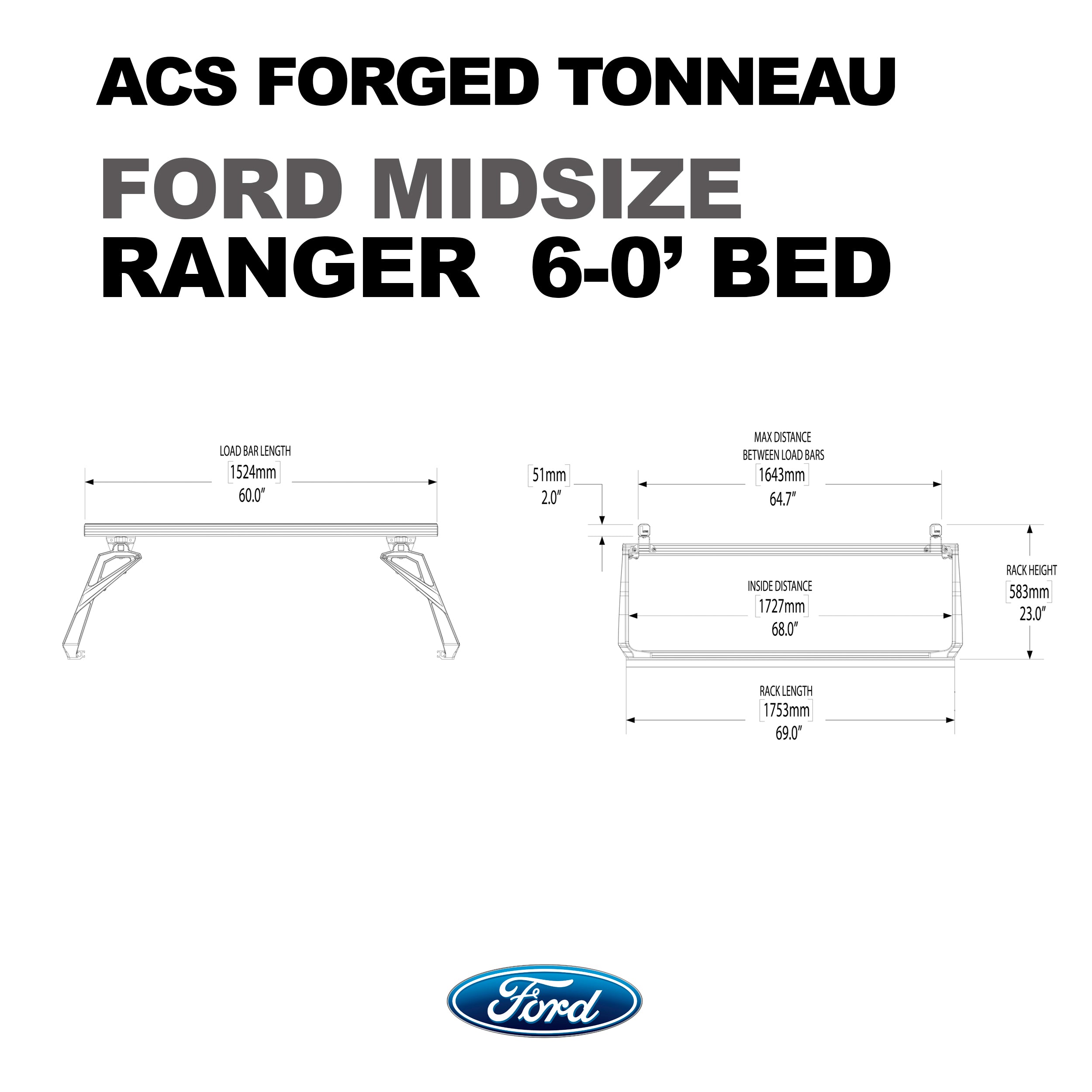 ACS FORGED TONNEAU - RACK ONLY - Ford