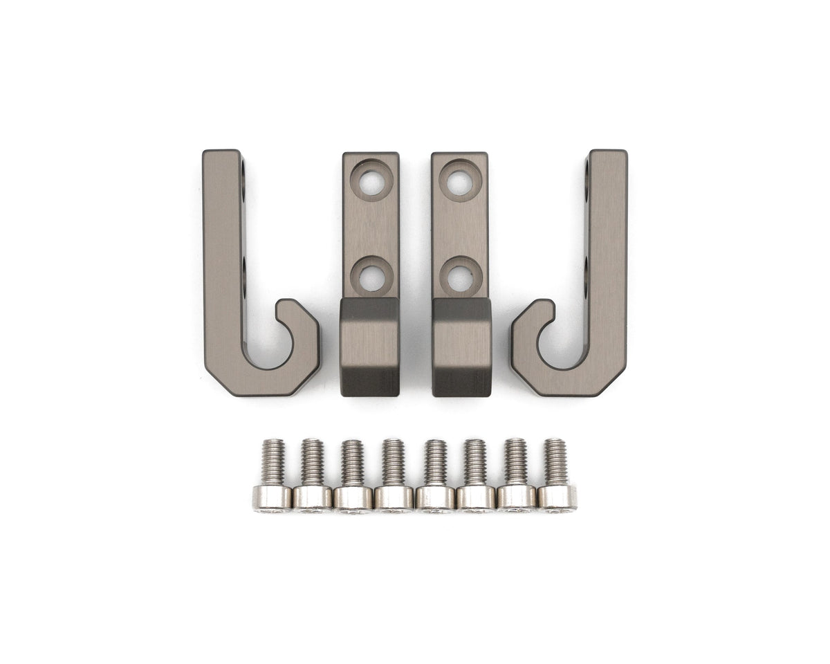 Four machined MODmount hooks with M5 mounting bolts