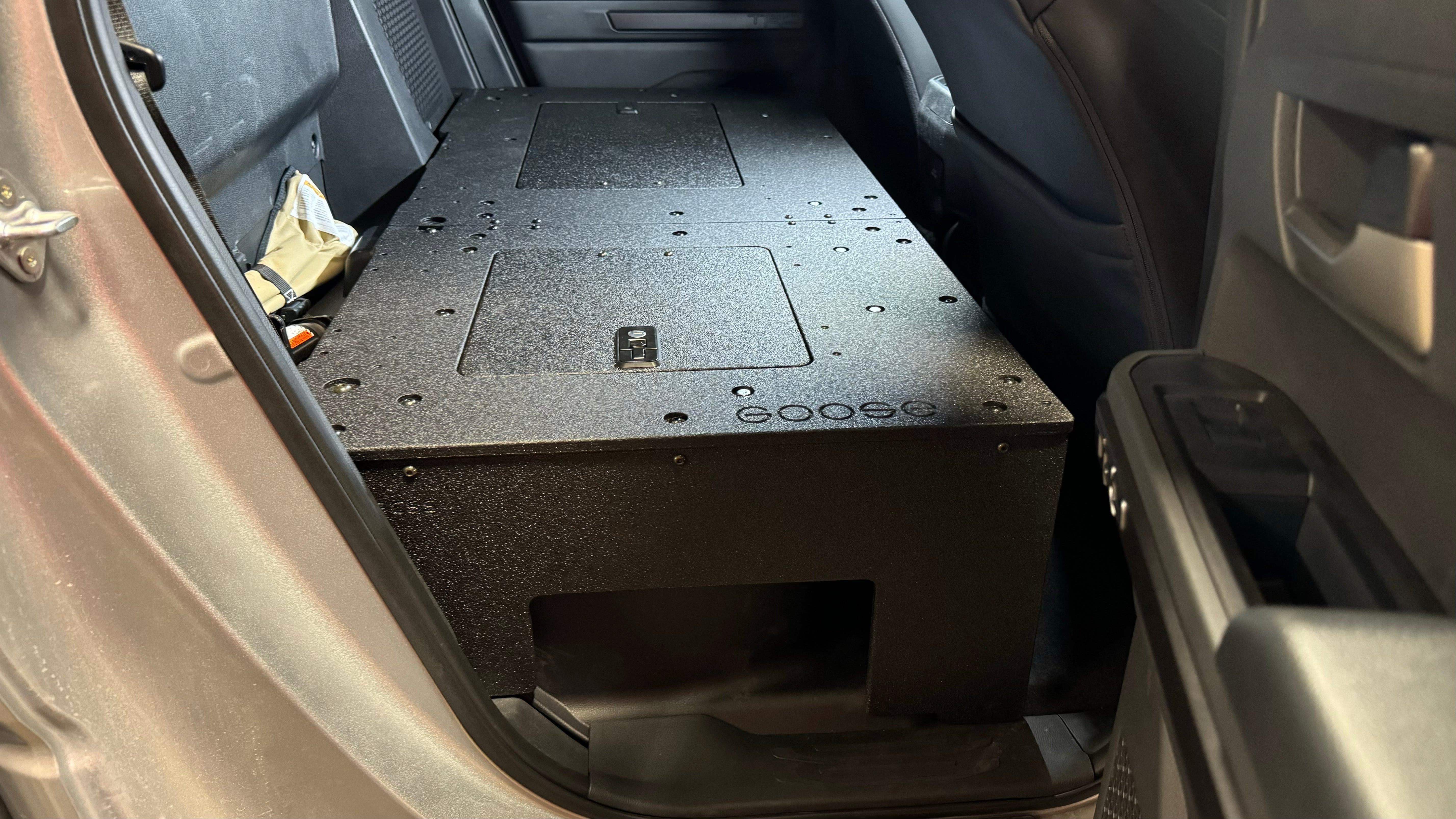 Toyota Tacoma - 2024-Present - 4th Gen - Non-Hybrid - Double Cab - Explore Series - Seat Delete Plate System - Second Row Seat Delete Plate System Goose Gear- Overland Kitted