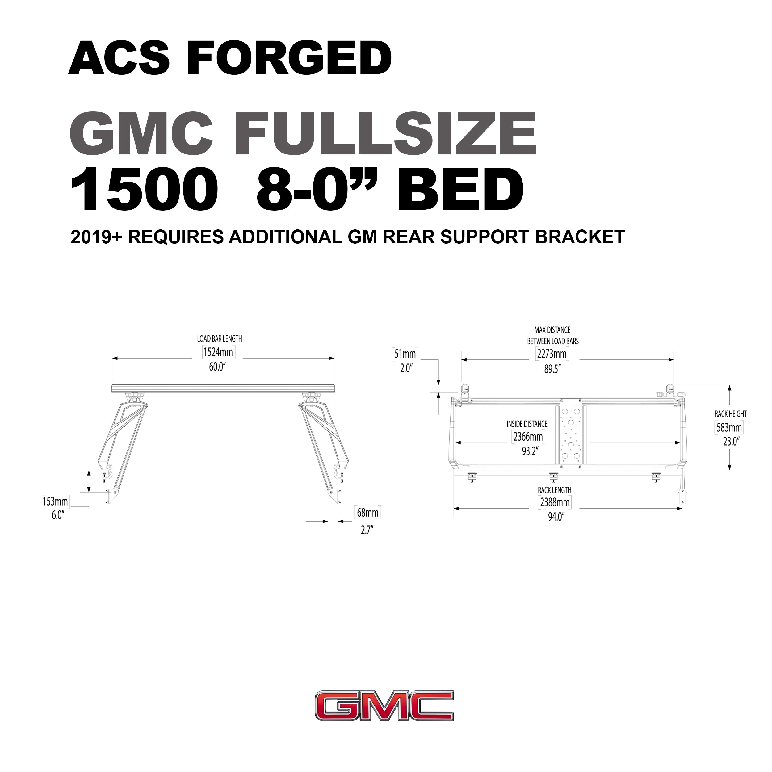 ACS FORGED Bed Rack for GMC TRUCKS