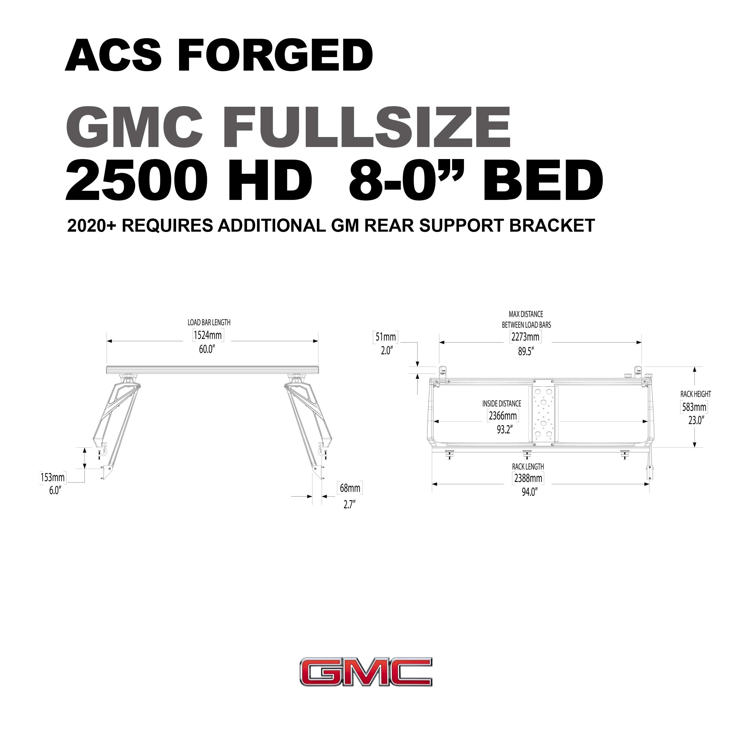 ACS FORGED Bed Rack for GMC TRUCKS