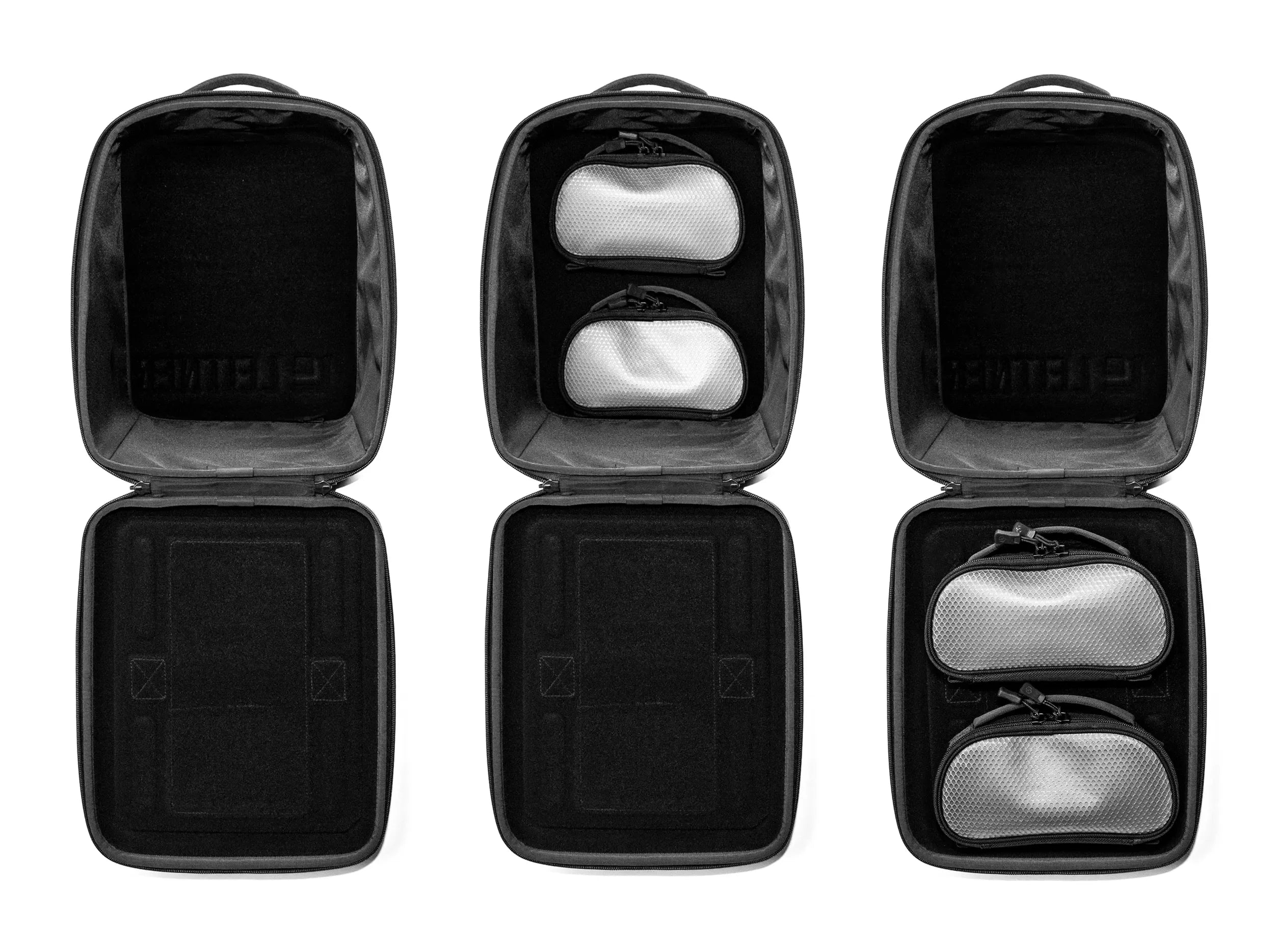 3 OPENED BLACK UTILITY BAGS