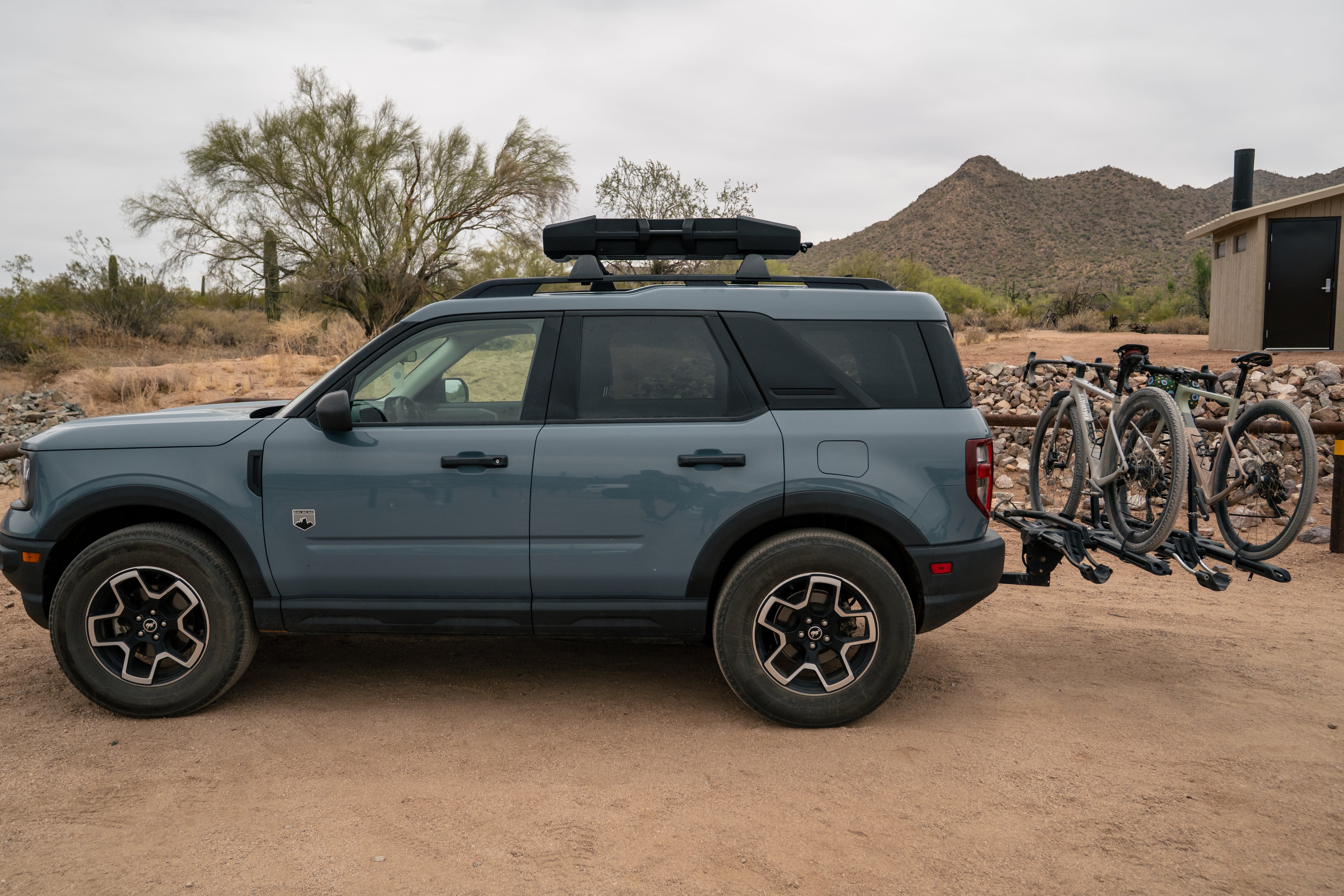 ROAM 9.5-gallon pump tank roof-mounted at camp