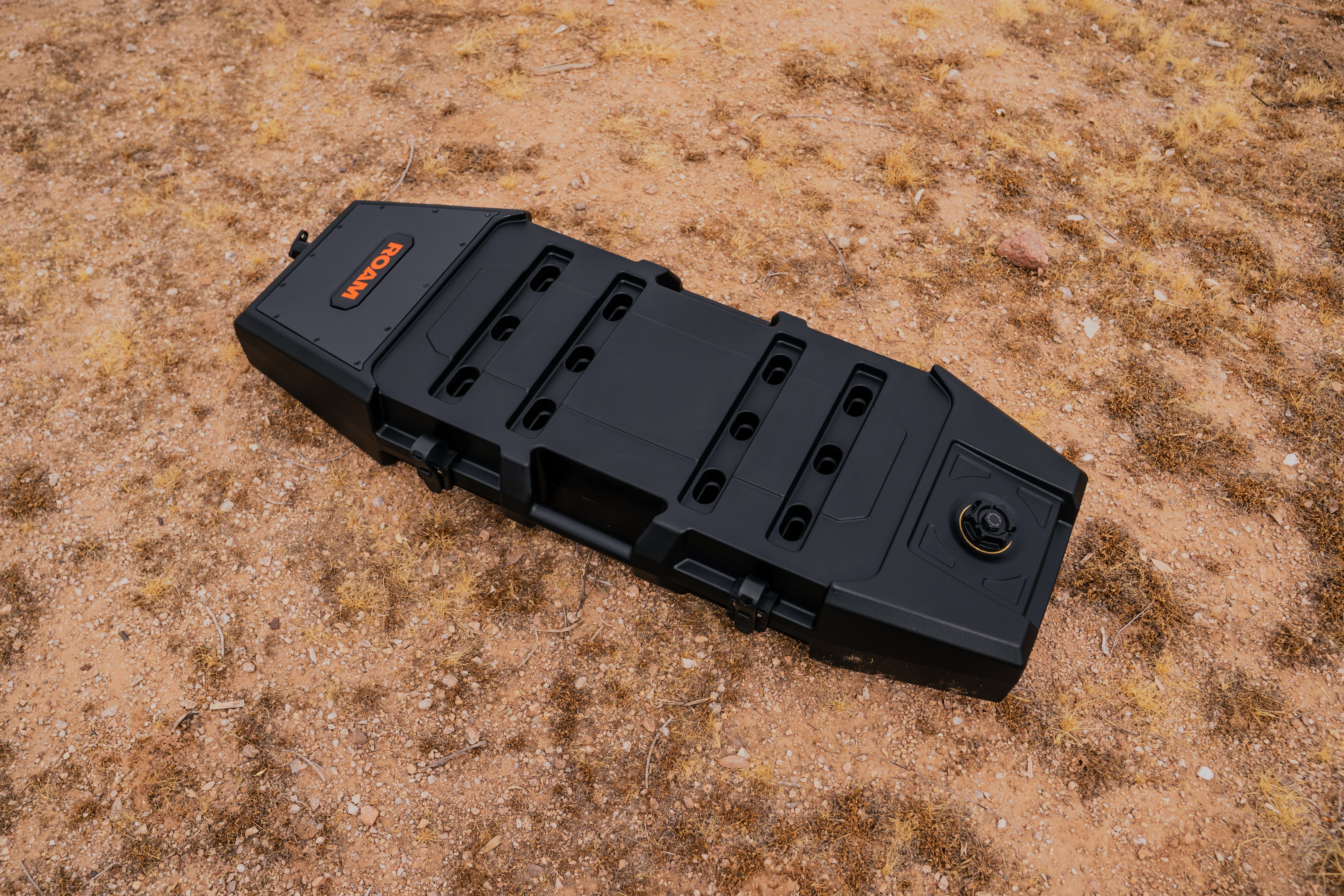 ROAM 9.5-gallon pump tank mounted on a roof rack