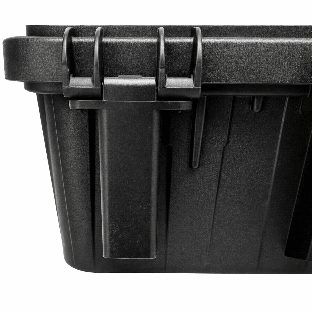 Close-up of the AirVault StrikePro's industrial interchange air fitting