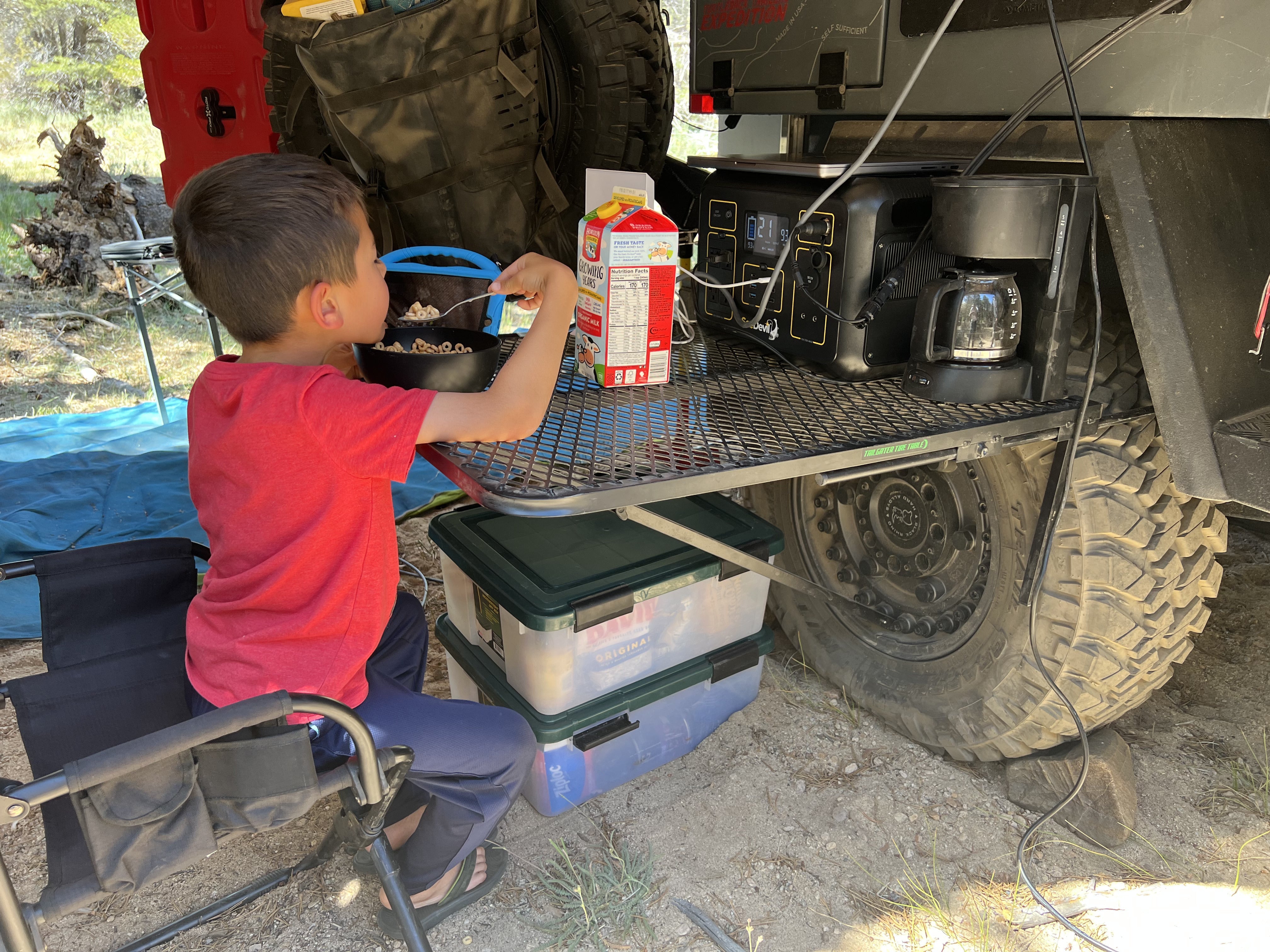 Standard Aluminum Camping Table Aluminum Standard Tail Gater Tire Table- Overland Kitted