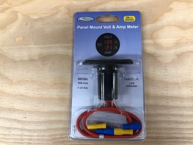29mm Panel Mount Volt & Ammeter (7-33V/0-25A) Battery System Accessories National Luna- Overland Kitted