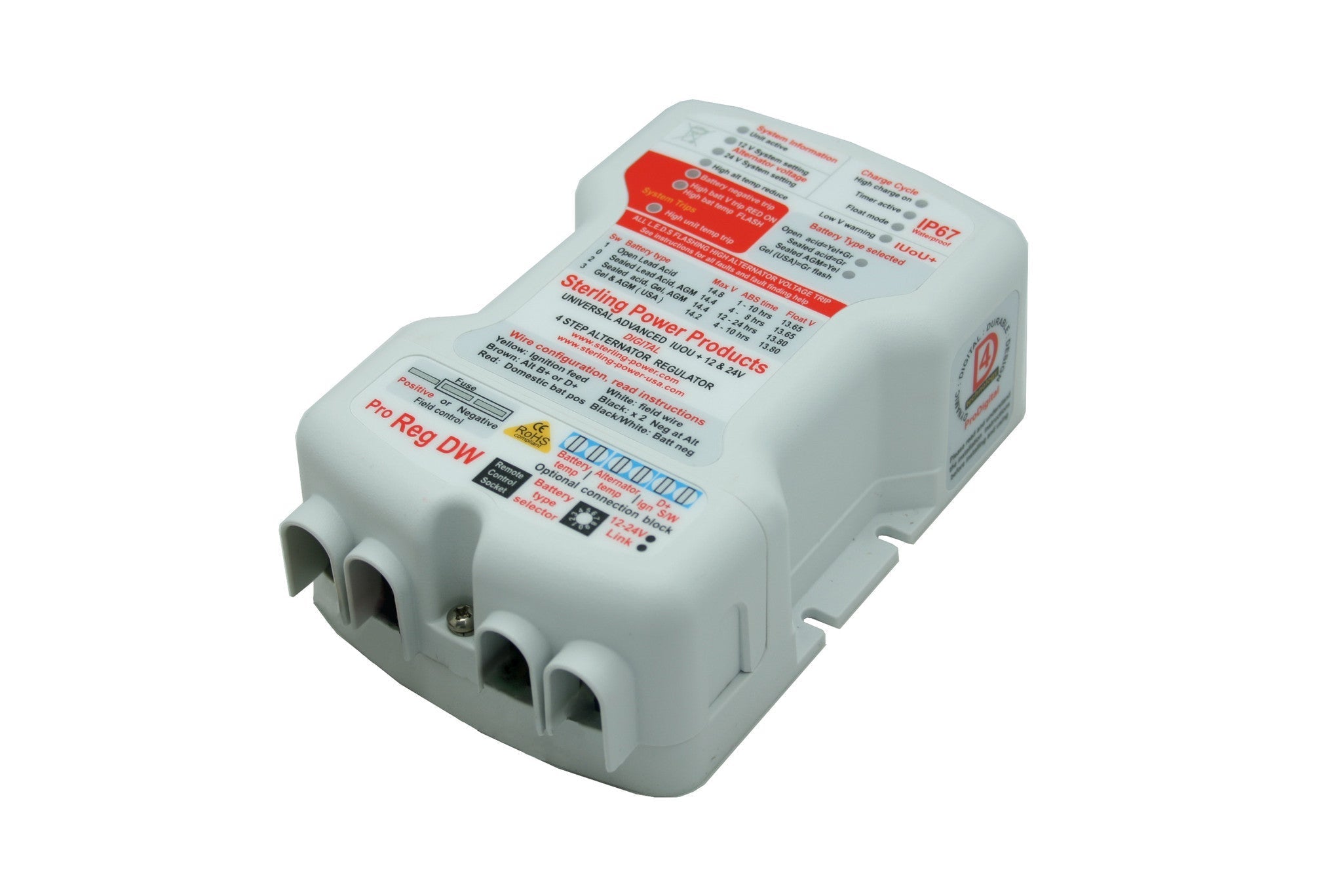 Sterling Power PDARW Pro Reg DW Advanced Digital Alternator Regulator | Waterproof