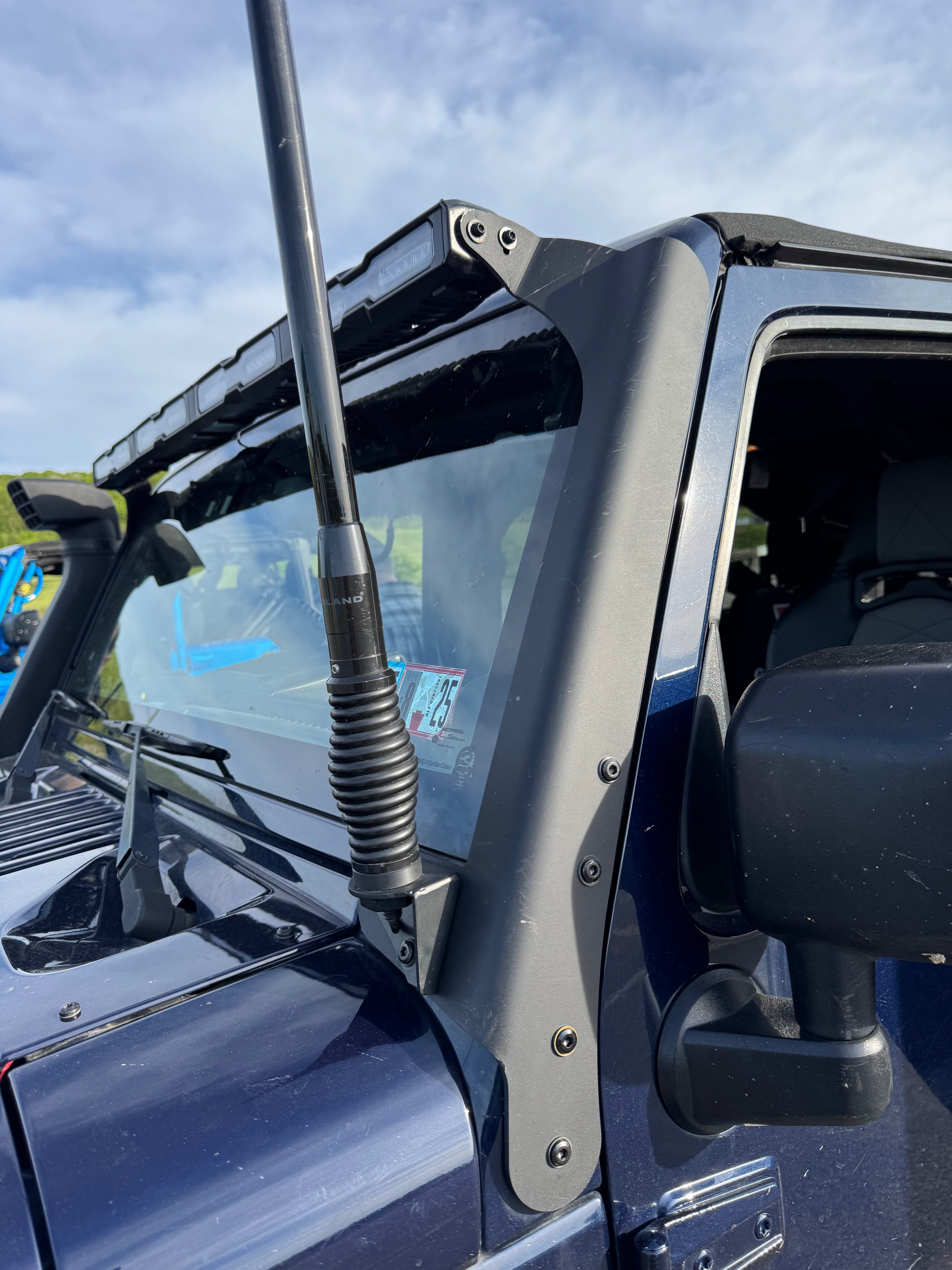 Jeep Wrangler JK Windshield Mount for Hyperion V48 - Black Powdercoat Aluminum